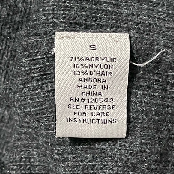 Remain gray Angora soft v neck dolman sleeve front tie sweater top Fall Winter S - Picture 8 of 9